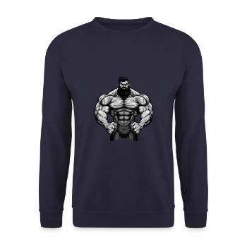 Muscles de combattant de bodybuilder - Sweat-shirt Unisexe - marine - Devant - Alina (178cm) & Michal (187cm)