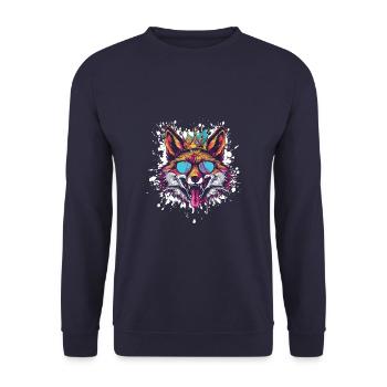 Fuchs Lustig - Unisex Pullover - Navy - Vorne - Alina (178cm) & Michal (187cm)