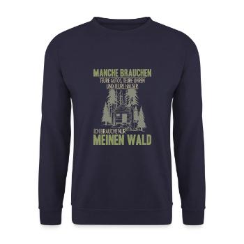 Waldmensch Wald Naturliebhaber - Unisex Pullover - Navy - Vorne - Alina (178cm) & Michal (187cm)