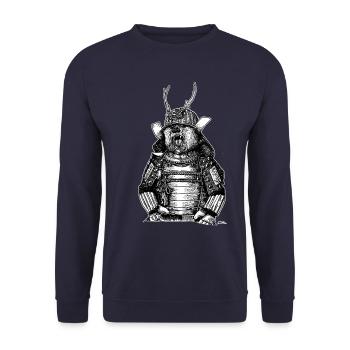 SAMURAI BÄREN - Unisex Pullover - Navy - Vorne - Alina (178cm) & Michal (187cm)