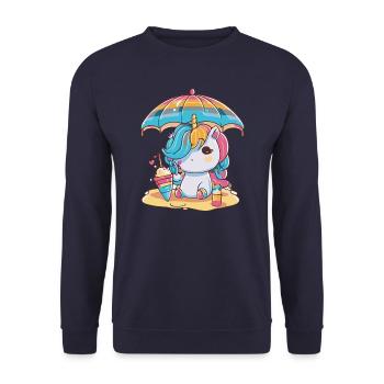 Unicorn magic - Feel like you're in a fairy tale - Unisex Sweatshirt - navy - Front - Alina (178cm) & Michal (187cm)