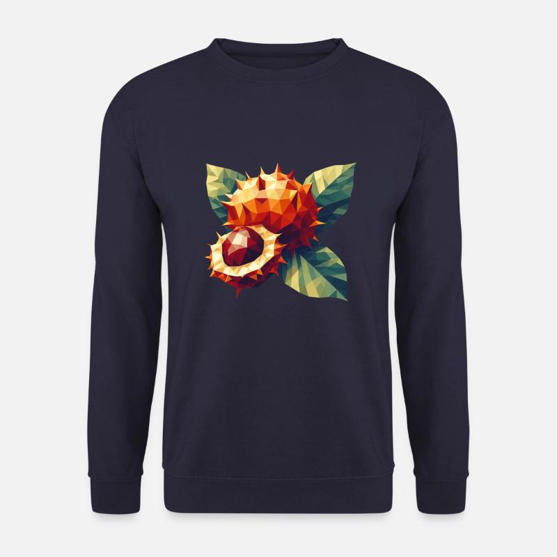 Herbstzauber: Polygon-Kastanie in voller Blüte - Unisex Pullover - Navy