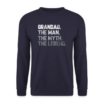 Papi l'homme le mythe la légende - Sweat-shirt Unisexe - marine - Devant - Alina (178cm) & Michal (187cm)