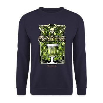 Absinthe Art Nouveau Look Design - Sweat-shirt Unisexe - marine - Devant - Alina (178cm) & Michal (187cm)