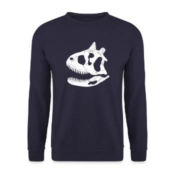 Carnotaurus Fossil Schädel - Unisex Pullover - Navy - Vorne - Alina (178cm) & Michal (187cm)