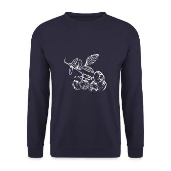 Berries - Fruit - Natural / White - Unisex Sweatshirt - navy - Front - Alina (178cm) & Michal (187cm)