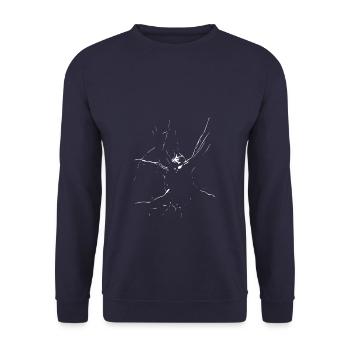 Abstract Design - Line / White / Pattern - Unisex Sweatshirt - navy - Front - Alina (178cm) & Michal (187cm)
