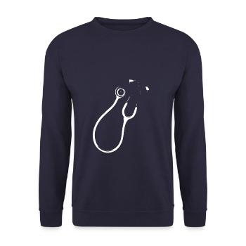 Stethoskop - Unisex Pullover - Navy - Vorne - Alina (178cm) & Michal (187cm)