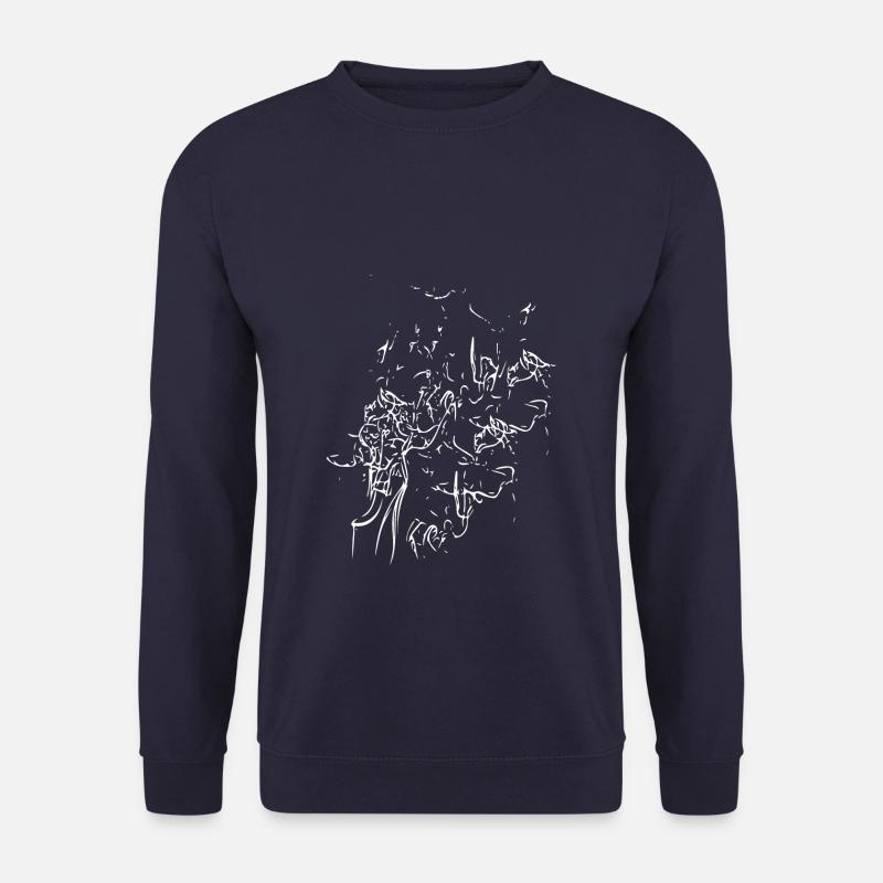 Abstract Design - Line / White - Unisex Sweatshirt - navy