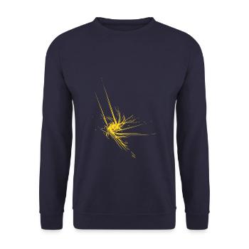 abstrakter Stern geld - Unisex Pullover - Navy - Vorne - Alina (178cm) & Michal (187cm)