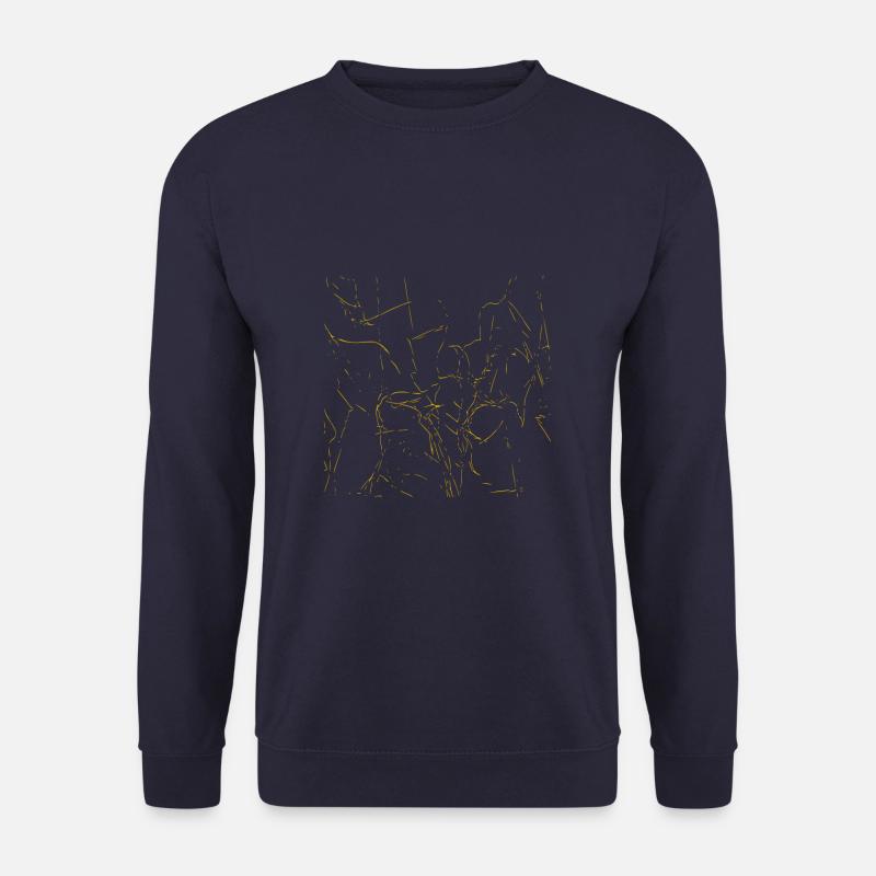 Abstract grid / line / gold / pattern - Unisex Sweatshirt - navy