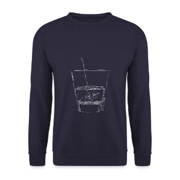 Wasserglas hell - Unisex Pullover - Navy - Vorne - Alina (178cm) & Michal (187cm)