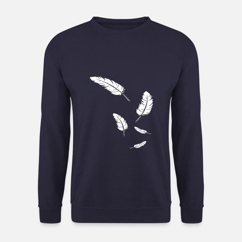 Feathers icon / white - Unisex Sweatshirt - navy