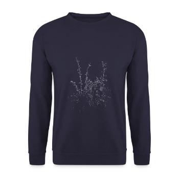Blütengräser - Linie - Natur / weiß - Unisex Pullover - Navy - Vorne - Alina (178cm) & Michal (187cm)