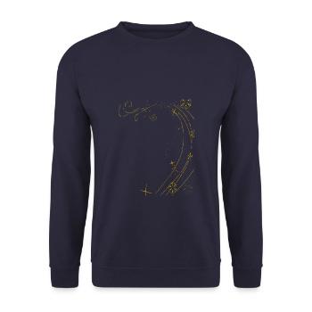 Sterne - Linie / gold - Unisex Pullover - Navy - Vorne - Alina (178cm) & Michal (187cm)