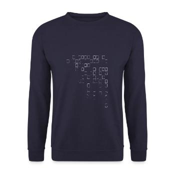 Cube - ligne / blanc - Sweat-shirt Unisexe - marine - Devant - Alina (178cm) & Michal (187cm)