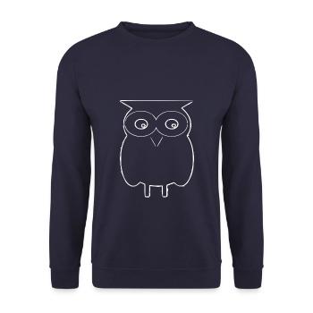 Symbole de la chouette / blanc - Sweat-shirt Unisexe - marine - Devant - Alina (178cm) & Michal (187cm)