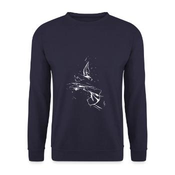 Tourbillon / blanc - Sweat-shirt Unisexe - marine - Devant - Alina (178cm) & Michal (187cm)