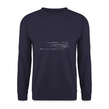 Motif abstrait - ligne / blanc - Sweat-shirt Unisexe - marine - Devant - Alina (178cm) & Michal (187cm)