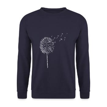 Line - Flower - White - Unisex Sweatshirt - navy - Front - Alina (178cm) & Michal (187cm)