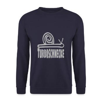 Turbo-escargot / Escargot / Tendance / Proverbes - Sweat-shirt Unisexe - marine - Devant - Alina (178cm) & Michal (187cm)