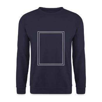 Rahmen / Abstrakt / Linie / Muster / Trend - Unisex Pullover - Navy - Vorne - Alina (178cm) & Michal (187cm)