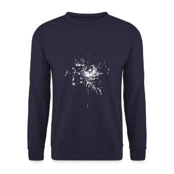 Abstrakte Blume / Linie / Muster / Trend / weiß - Unisex Pullover - Navy - Vorne - Alina (178cm) & Michal (187cm)