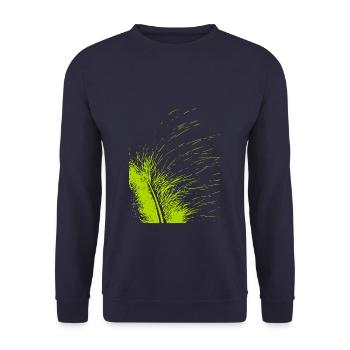 Abstract feather / line / green / pattern - Unisex Sweatshirt - navy - Front - Alina (178cm) & Michal (187cm)
