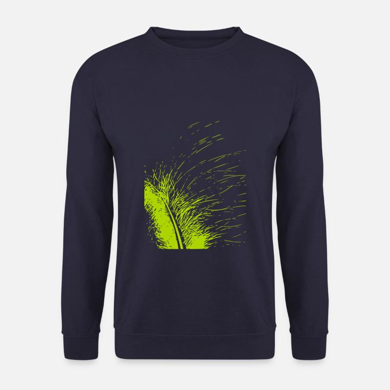 Abstract feather / line / green / pattern - Unisex Sweatshirt - navy