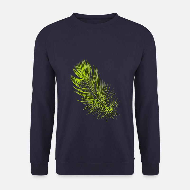 Abstract feather / line / green / pattern - Unisex Sweatshirt - navy