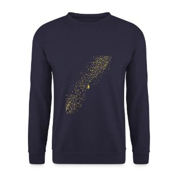 Abstract grid / line / pattern / nature / gold - Unisex Sweatshirt - navy - Front - Alina (178cm) & Michal (187cm)