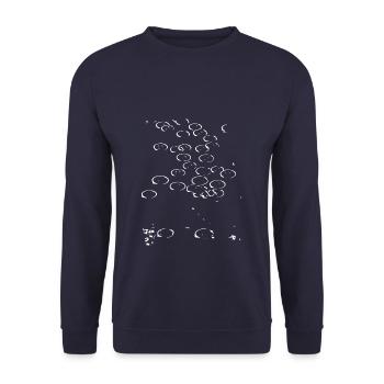 Abstract Dots / White / Line / Pattern - Unisex Sweatshirt - navy - Front - Alina (178cm) & Michal (187cm)