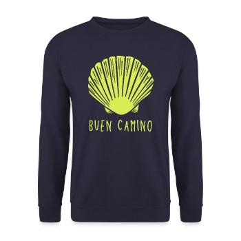 Camino de Santiago pilgrims - Unisex Pullover - Navy - Vorne - Alina (178cm) & Michal (187cm)