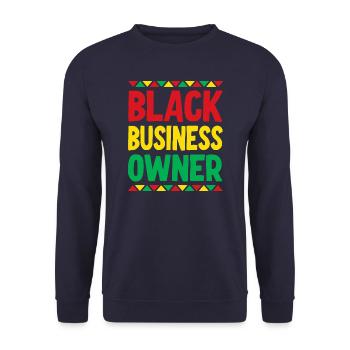 Black Business Owner - Unisex Sweatshirt - navy - Front - Alina (178cm) & Michal (187cm)