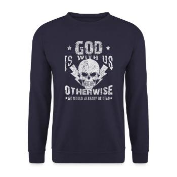 funny electrician sayings - Unisex Sweatshirt - navy - Front - Alina (178cm) & Michal (187cm)