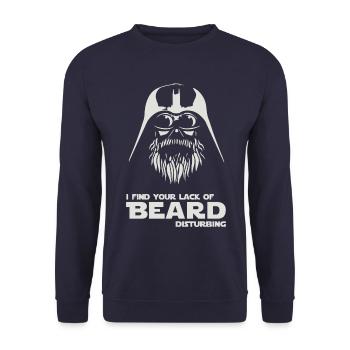 I FIND YOUR LACK OF BEARD DISTURBING - Unisex Sweatshirt - navy - Front - Alina (178cm) & Michal (187cm)