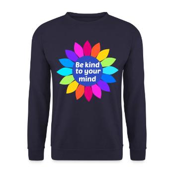 Be kind to your mind - Unisex Pullover - Navy - Vorne - Alina (178cm) & Michal (187cm)