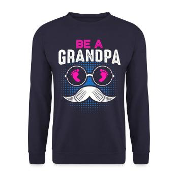 Grandpa-to-be, I'm finally going to be a grandpa - Unisex Sweatshirt - navy - Front - Alina (178cm) & Michal (187cm)