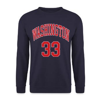 Washington 33 - Unisex Sweatshirt - navy - Front - Alina (178cm) & Michal (187cm)