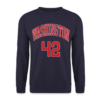 Washington 42 - Unisex Sweatshirt - navy - Front - Alina (178cm) & Michal (187cm)