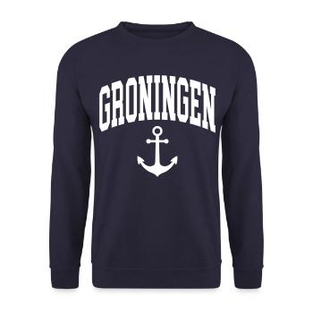 Groningen Anchor - Unisex Sweatshirt - navy - Front - Alina (178cm) & Michal (187cm)
