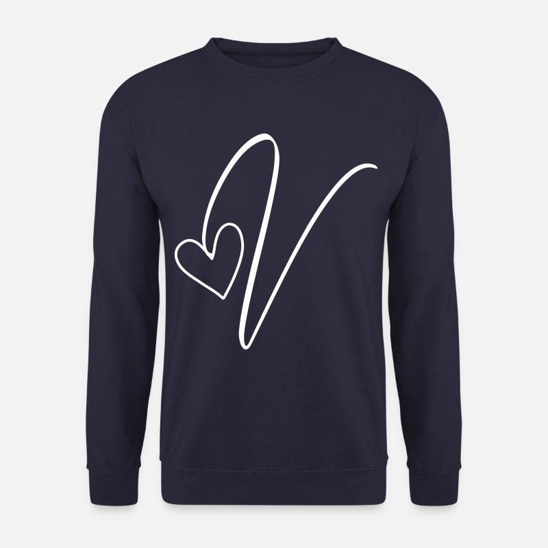 Buchstabe V Buchstabe-V Kalligrafie - Unisex Pullover - Navy