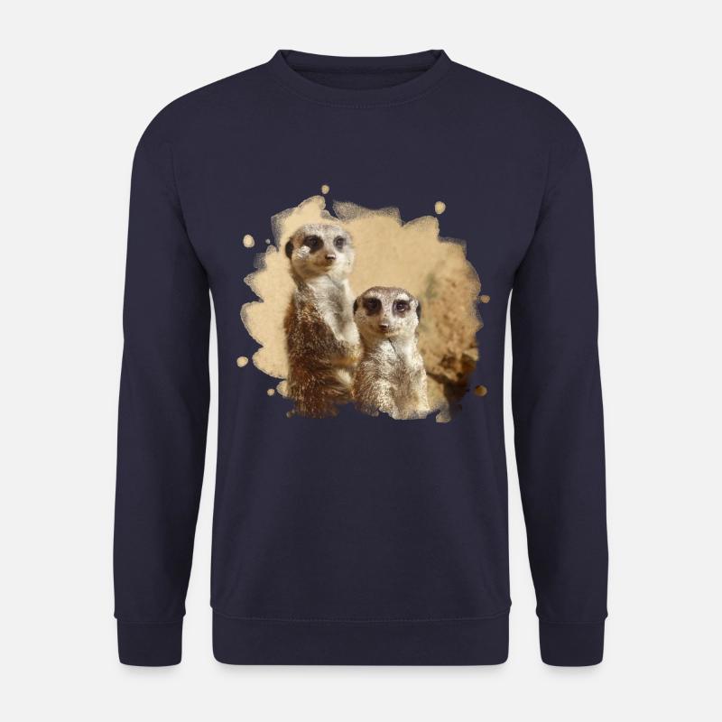 Zwei Erdmännchen grinsen in die Kamera. - Unisex Pullover - Navy