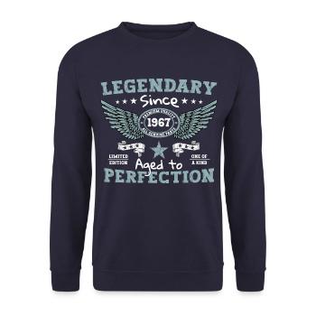 Legendary since 1967 55th birthday gift - Unisex Sweatshirt - navy - Front - Alina (178cm) & Michal (187cm)