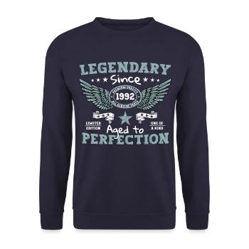 Légendaire depuis 1992 30ème anniversaire cadeau hommes - Sweat-shirt Unisexe - marine - Devant - Alina (178cm) & Michal (187cm)