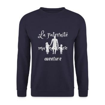 La paternité ma meilleure aventure - Sweat-shirt Unisexe - marine - Devant - Alina (178cm) & Michal (187cm)
