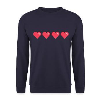 Jeu de jeu jouer jeu de jeu coeur pixel jeu vidéo - Sweat-shirt Unisexe - marine - Devant - Alina (178cm) & Michal (187cm)