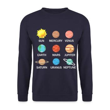 Solar system planets outer space science - Unisex Sweatshirt - navy - Front - Alina (178cm) & Michal (187cm)
