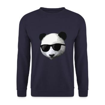 Panda panda bear animal cool sunglasses - Unisex Sweatshirt - navy - Front - Alina (178cm) & Michal (187cm)