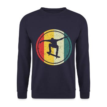 Skateboard skater skating sport silhouette - Unisex Sweatshirt - navy - Front - Alina (178cm) & Michal (187cm)